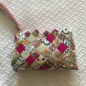 NWOT. Whimsical Blow Pop Patterned Wristlet.